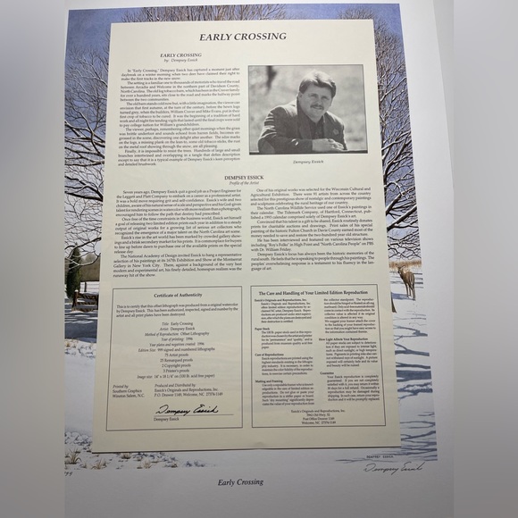 Unframed Dempsey Essick painting print. Early crossing. - Picture 4 of 4